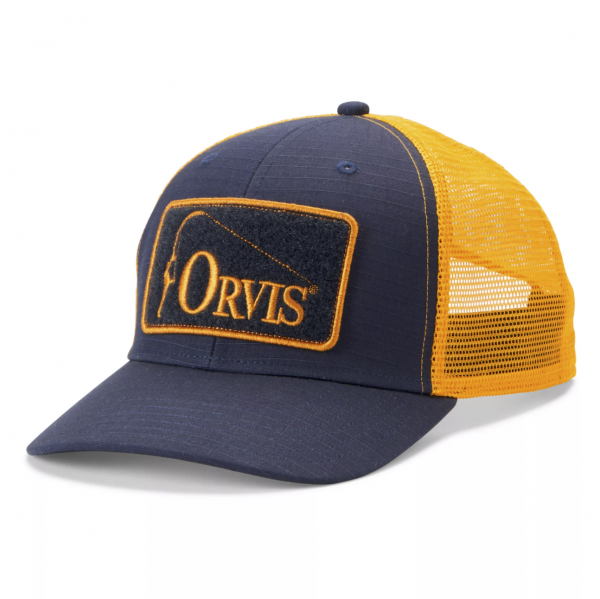 Ripstop Covert Trucker Hat Navy/Tumeric
